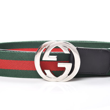 Gucci Calfskin Web Interlocking G Belt 120 48 Black 7 of 10