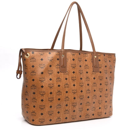 MCM Visetos Large Liz Reversible Shopper Tote Cognac 5 of 19