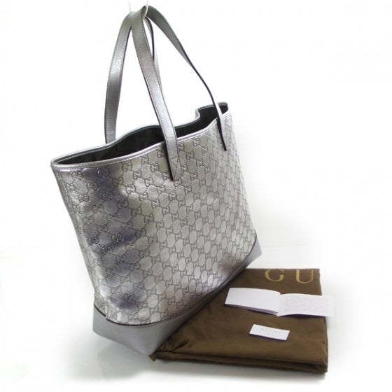 Gucci Guccissima Large Tote Silver 3 of 9