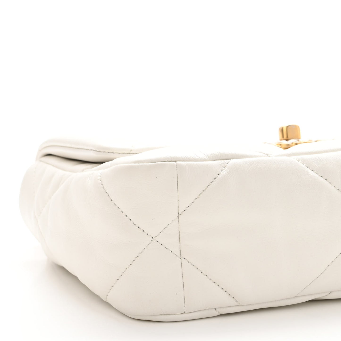 Goatskin Quilted Medium Chanel 19 Flap White