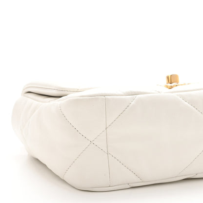 Chanel Goatskin Quilted Medium Chanel 19 Flap White 9 of 10