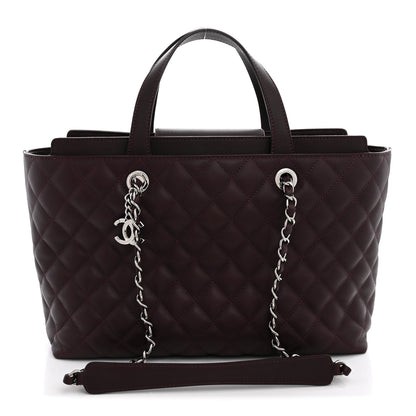 Chanel Calfskin Quilted Large Shopping Tote Burgundy 1 of 10