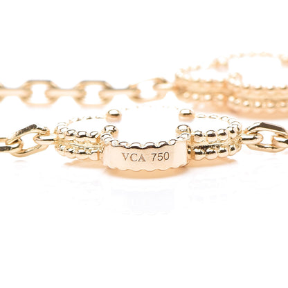 Van Cleef & Arpels 18K Yellow Gold Mother of Pearl 5 Motifs Vintage Alhambra Bracelet 3 of 6