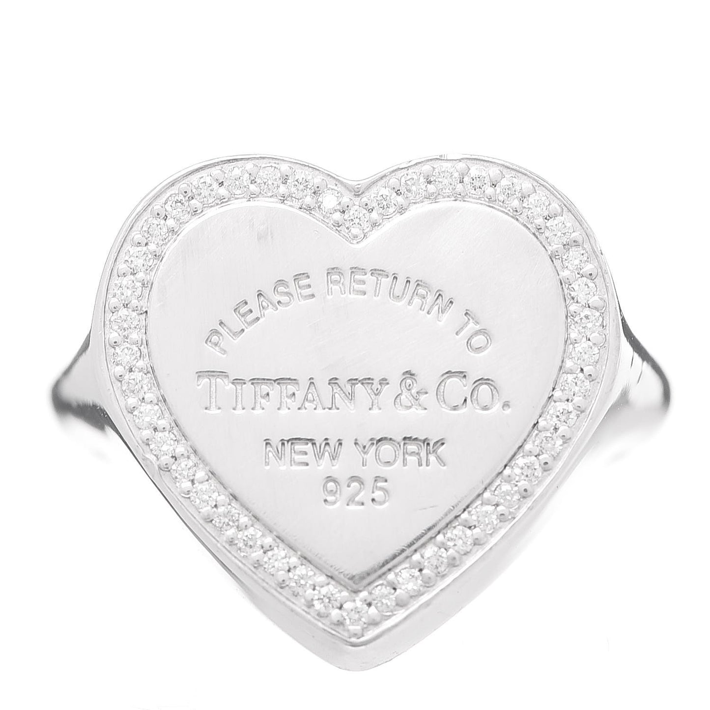 Sterling Silver Diamond Return To Heart Ring 53 6.25