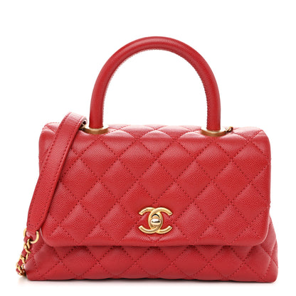 Chanel Caviar Quilted Mini Coco Handle Flap Red 1 of 10