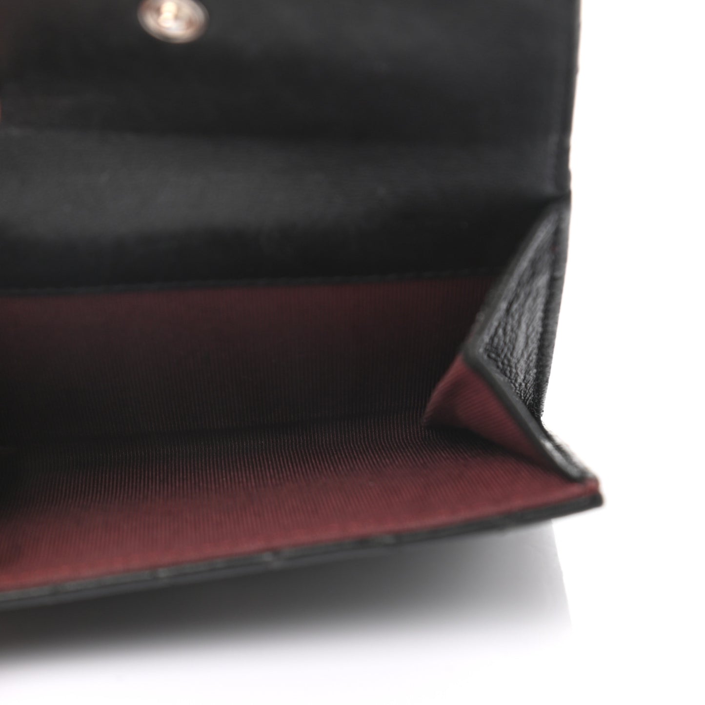 Lambskin Quilted Compact French Flap Wallet Black