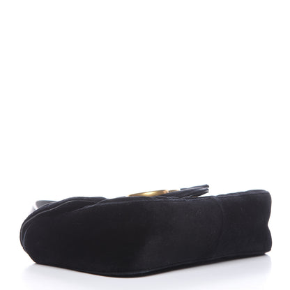 Gucci Velvet Matelasse Mini GG Marmont Shoulder Bag Black 4 of 15