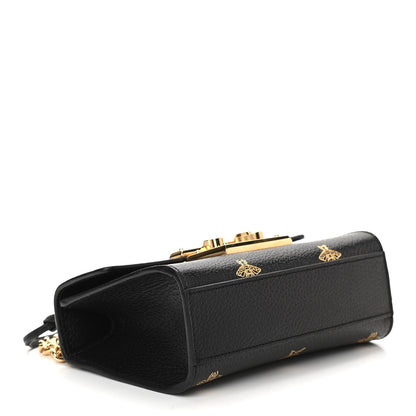 Gucci Grained Calfskin Bee Star Small Padlock Shoulder Bag Black 4 of 11