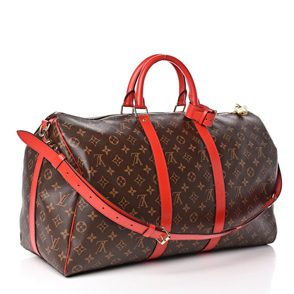 Louis Vuitton Calfskin Monogram Keepall Bandouliere 50 Coquelicot 3 of 10