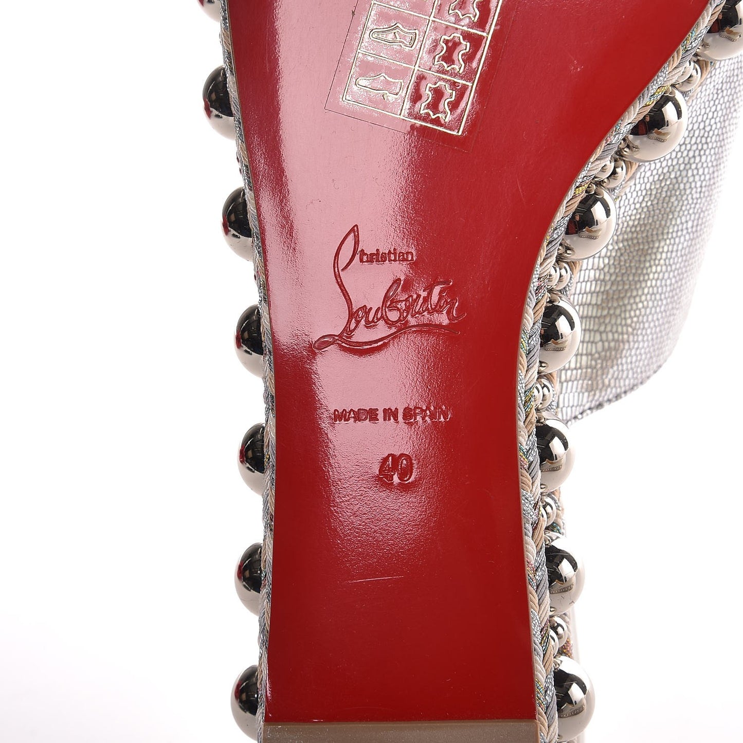 Metallic Laminato Embossed Lizard Janibasse Mules 40 White Silver