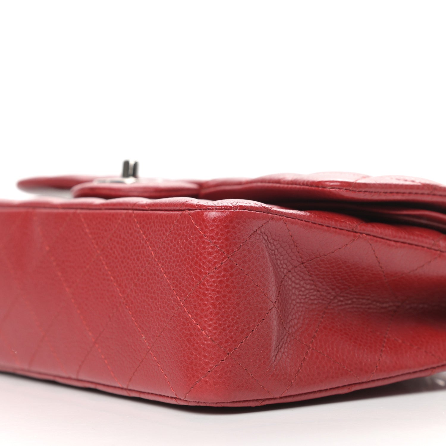 Chanel Caviar Quilted Medium Double Flap Dark Red 8 of 10