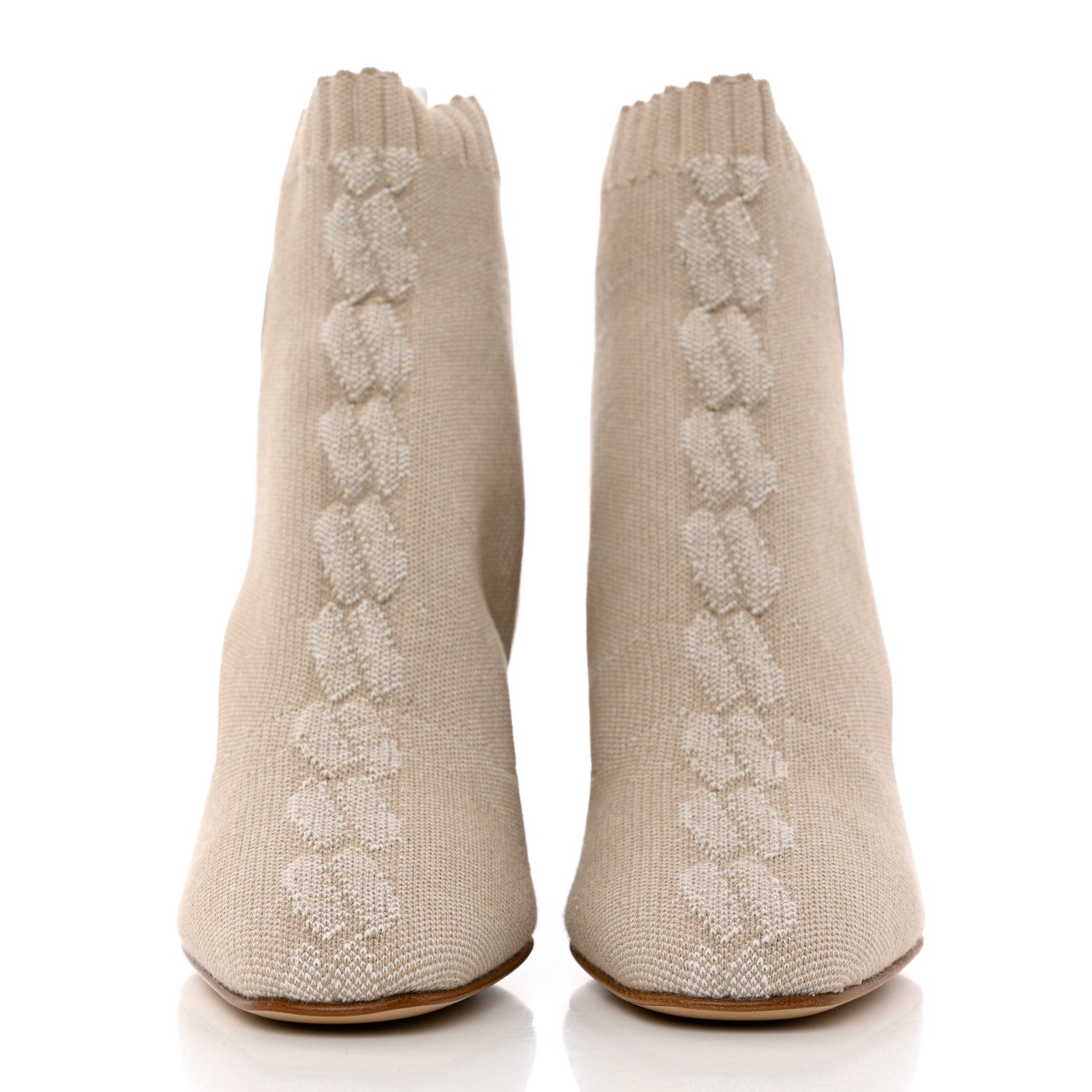 Hermes Knit Calfskin Volver 60 Ankle Boots 36 Nocciola 2 of 9