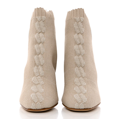 Hermes Knit Calfskin Volver 60 Ankle Boots 36 Nocciola 2 of 9