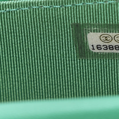 Chanel Lambskin Quilted Travel Wallet Green 8 of 9