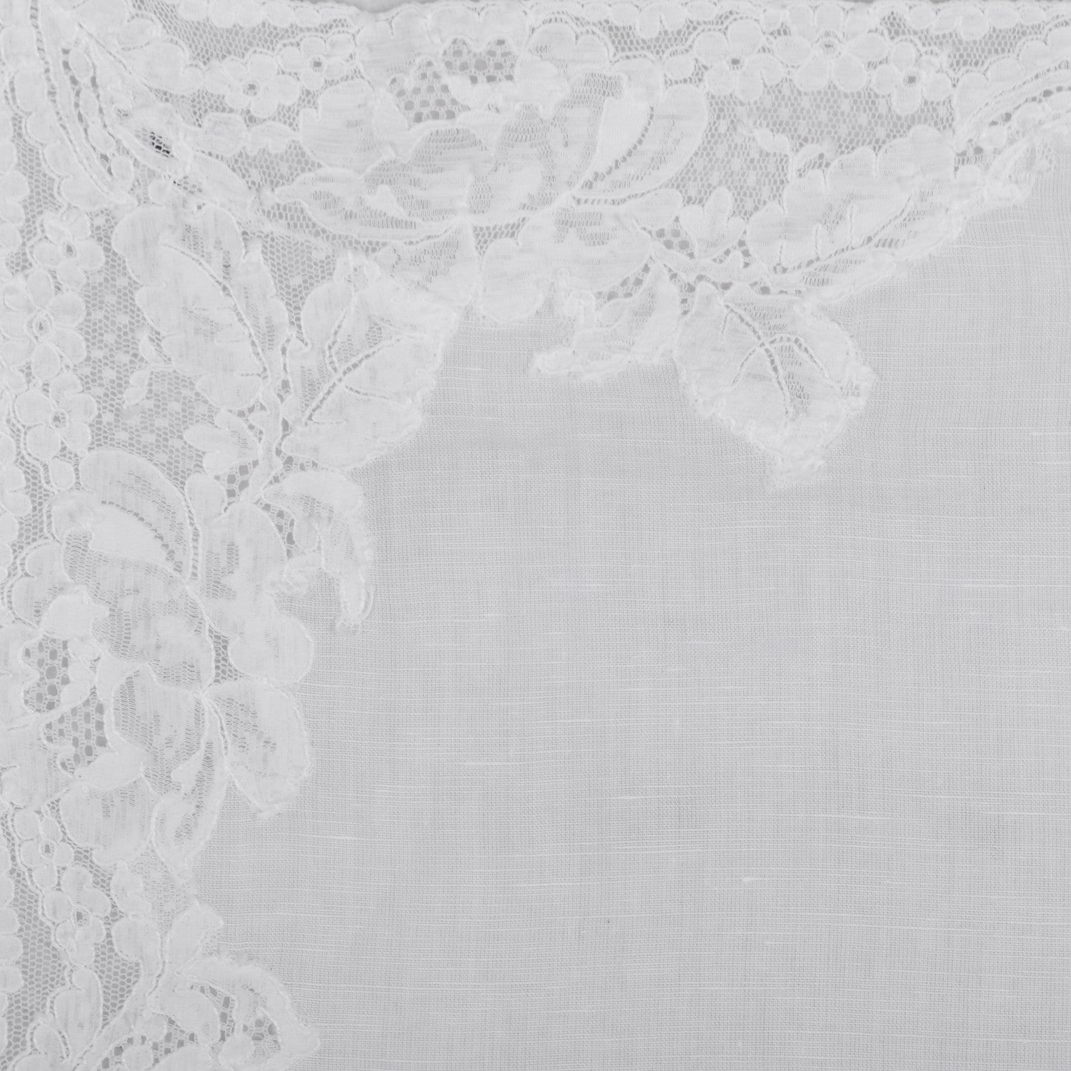Hermes Cotton Lace Handkerchief Scarf White 1 of 4