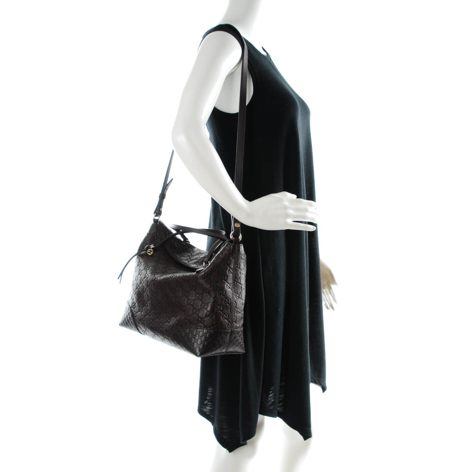 Gucci Guccissima Medium Bree Foldover Tote Chocolate 2 of 7