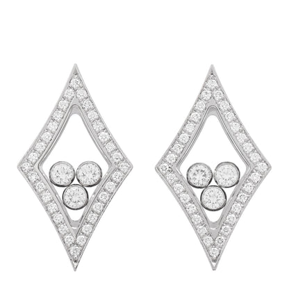 Chopard 18K White Gold Diamond Happy Icons Marquise Earrings 1 of 4
