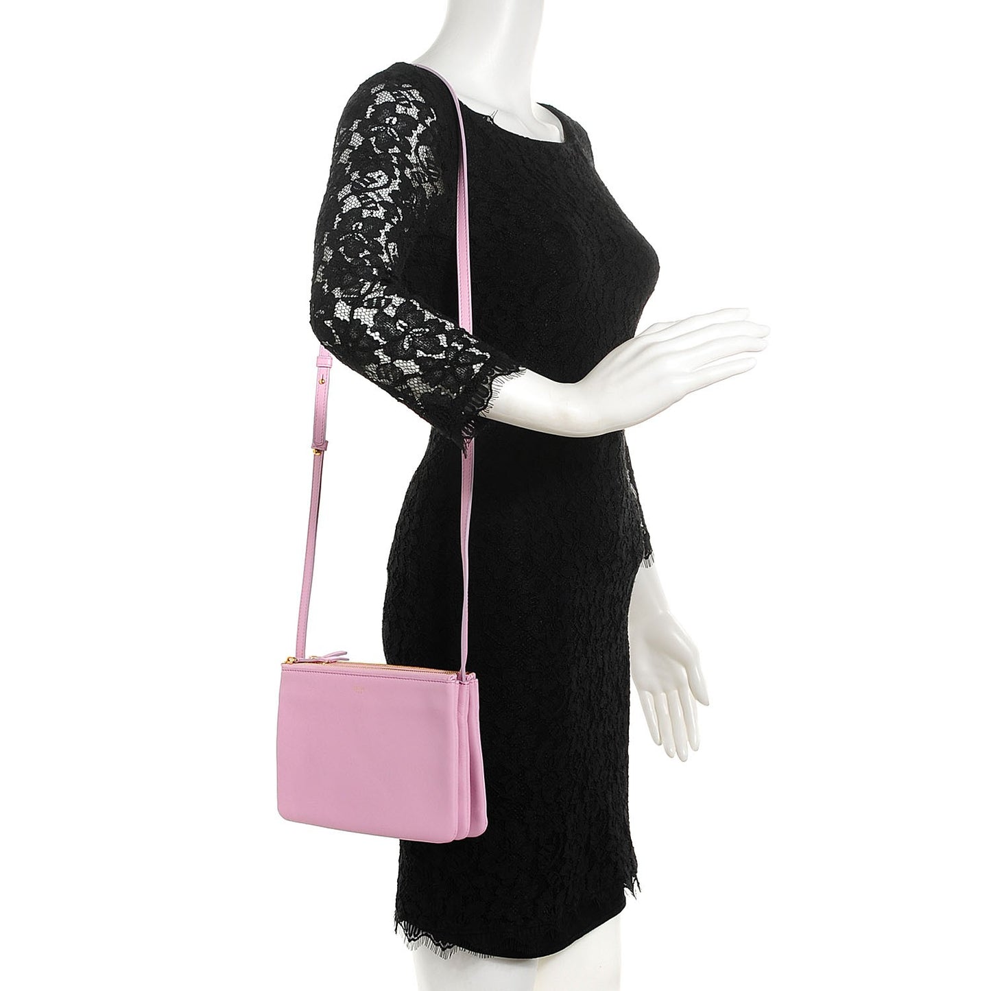 Lambskin Small Trio Crossbody Bag Pink