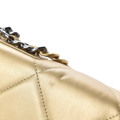 Chanel Metallic Goatskin Quilted 19 Wallet On Chain WOC Gold 8 of 15
