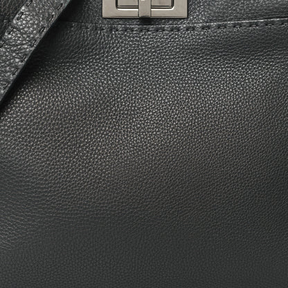 Fendi Cuoio Romano Selleria Bi-Color Medium Peekaboo Iconic Satchel Asfalto Latte 8 of 10