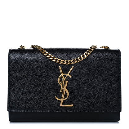 Saint Laurent Grain De Poudre Small Monogram Kate Satchel Black 1 of 11