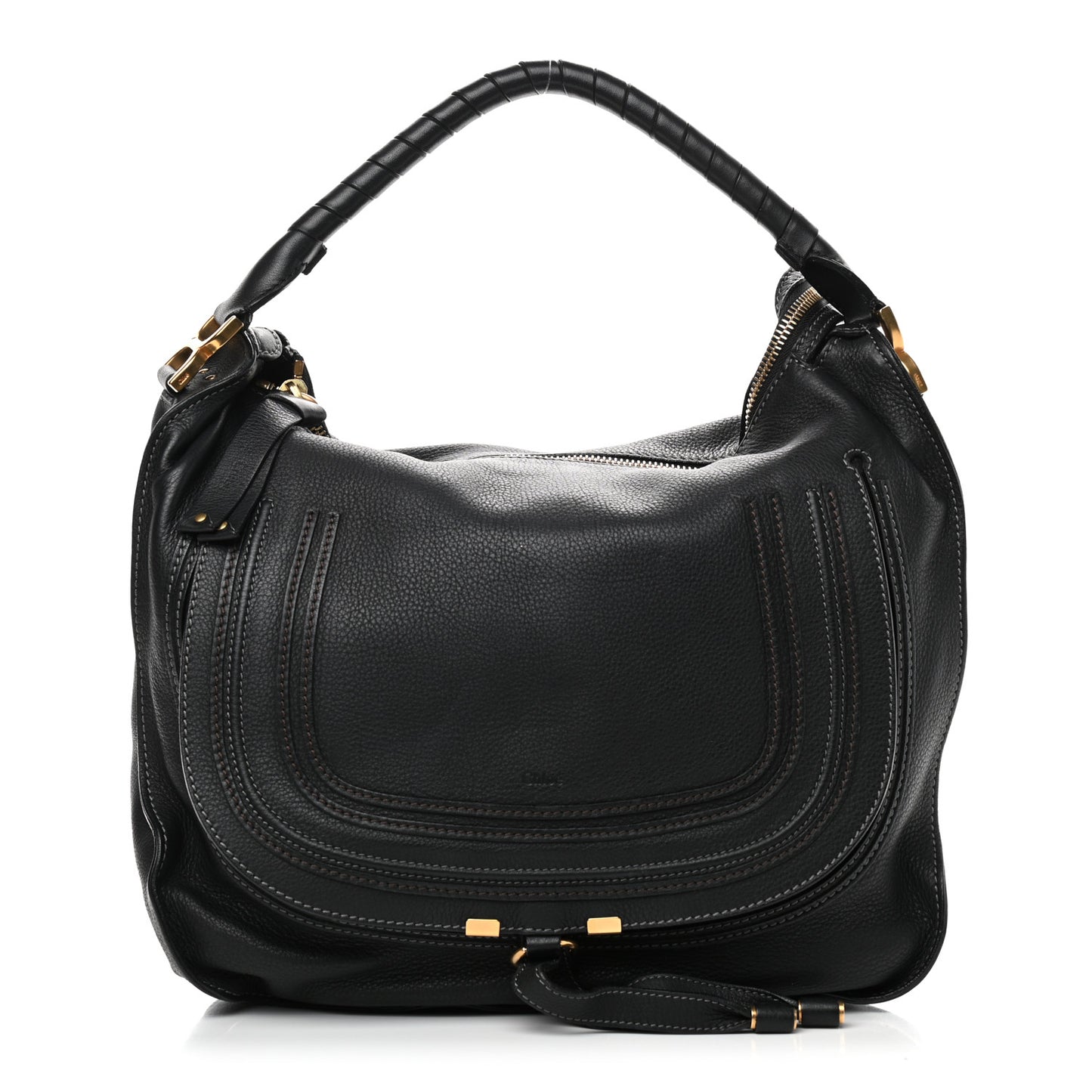 Calfskin Large Marcie Hobo Black