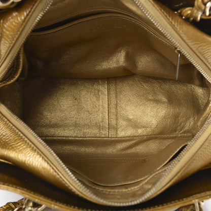 Chanel Crinkled Patent Modern Chain Tote Gold 5 of 12
