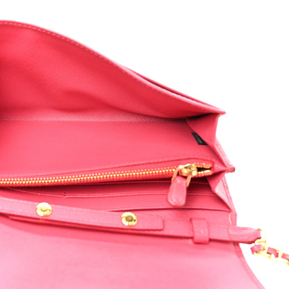 Prada Saffiano Wallet on Chain Peonia 4 of 13