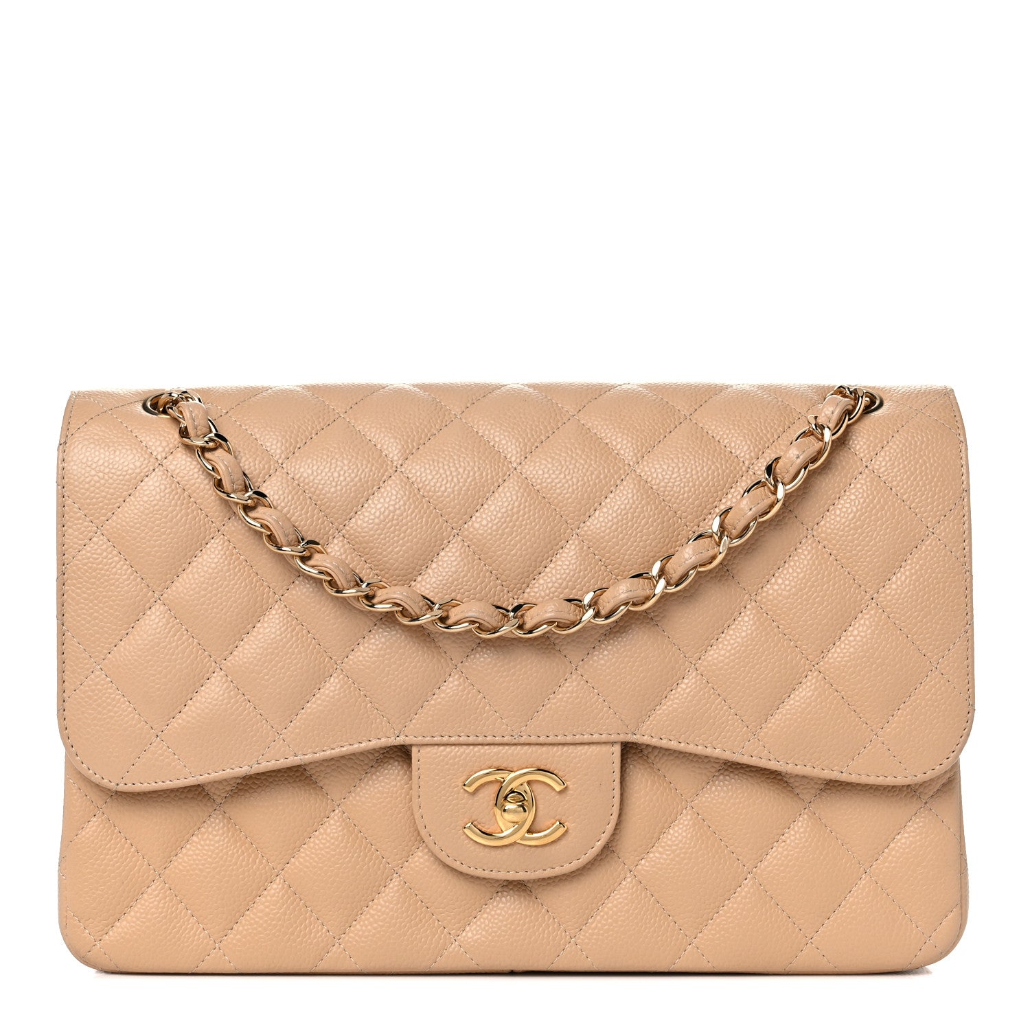 Chanel Caviar Quilted Jumbo Double Flap Beige Clair 1 of 12