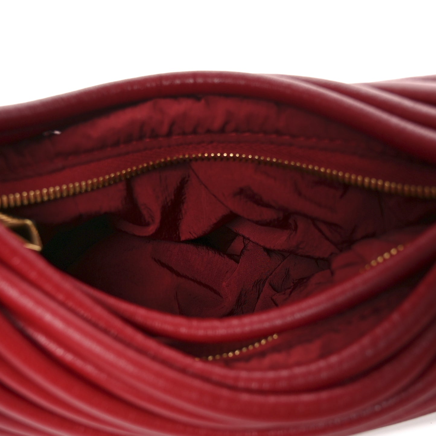 Nappa Mini Tubular Double Knot Dark Red