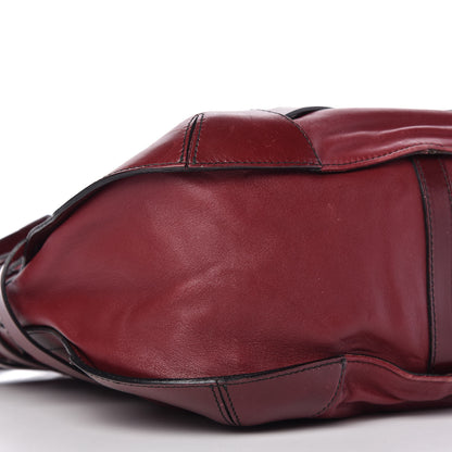 Burberry Lambskin Bridle Calfskin Small Dutton Hobo Claret Red 6 of 10