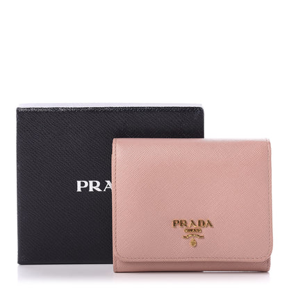 Prada Saffiano Metal Tri-Fold Wallet Orchidea 8 of 8