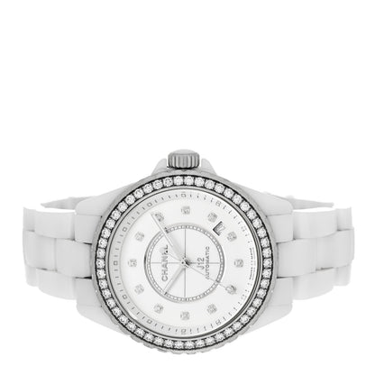 Chanel Stainless Steel Ceramic Diamond Bezel 38mm J12 Automatic Watch White 2 of 5