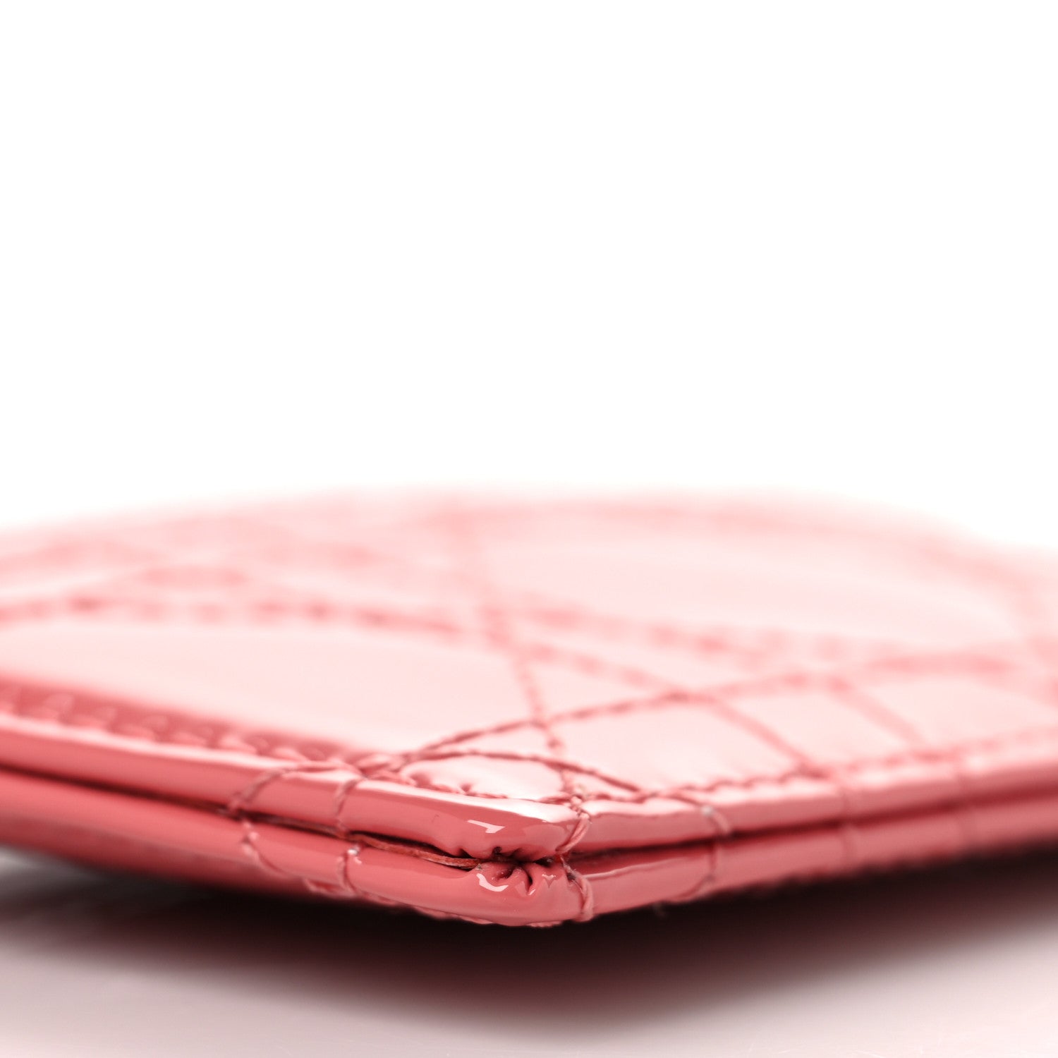 Christian Dior Patent Cannage Lady Dior Five-Slots Card Holder Peach Blossom 8 of 9