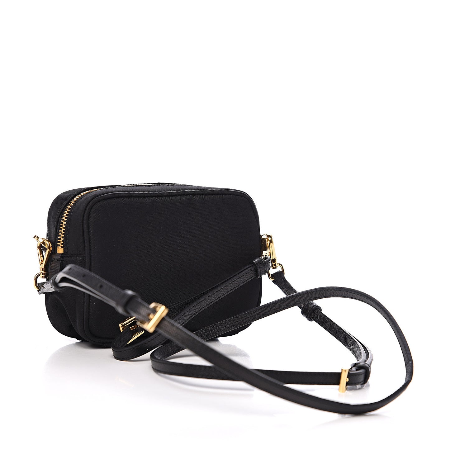 Tessuto Nylon Saffiano Convertible Crossbody Wristlet Black