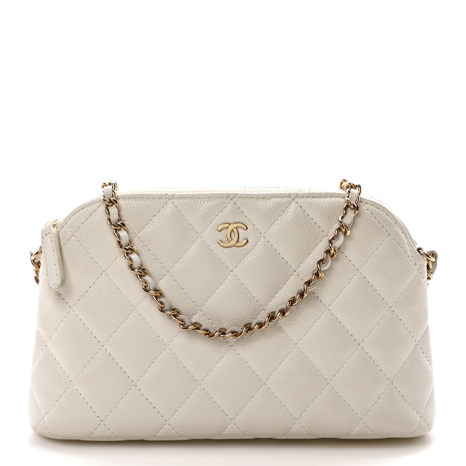 Chanel Caviar Quilted Classic Clutch With Chain White 1 of 11