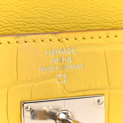 Hermes Matte Alligator Kelly Longue Wallet Mimosa 6 of 14