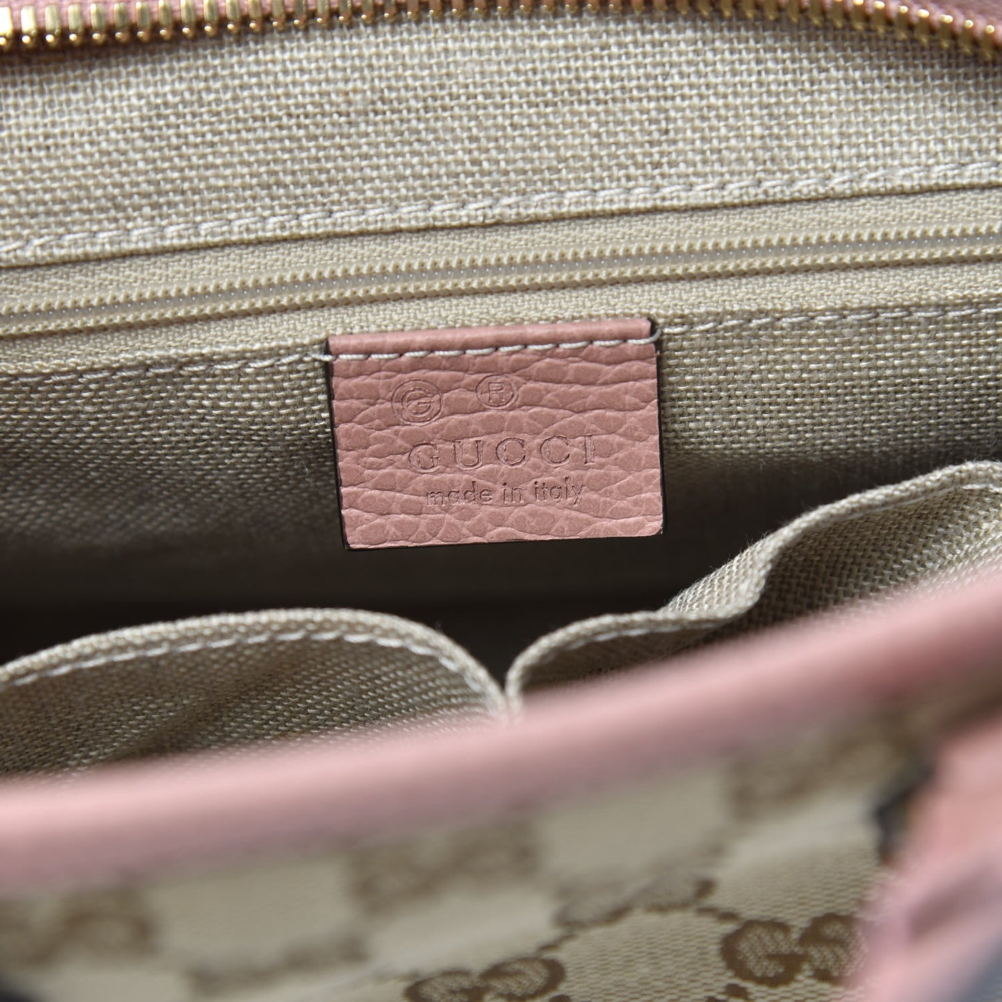Monogram Small Bree Tote Beige Soft Pink