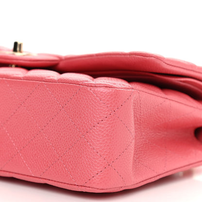 Chanel Metallic Caviar Quilted Medium Double Flap Pink 10 of 11