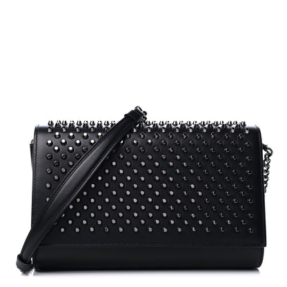Christian Louboutin Calfskin Patent Spikes Paloma Clutch Black 1 of 4