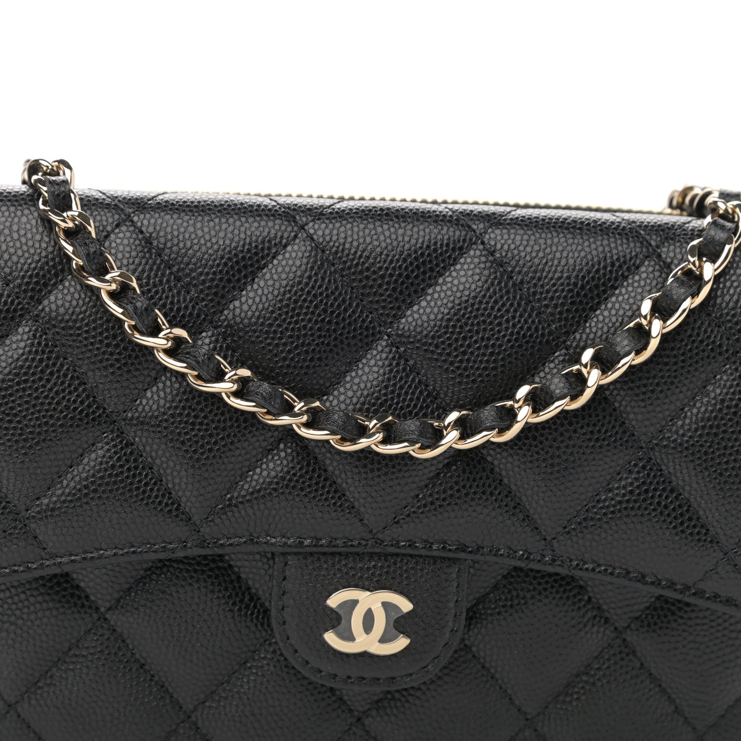 Chanel Caviar Quilted Flap Phone Holder With Chain Black 10 of 13