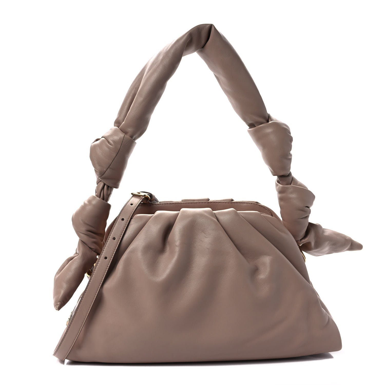 Miu Miu Nappa Knot Top Handle Shoulder Bag Cammeo 1 of 8
