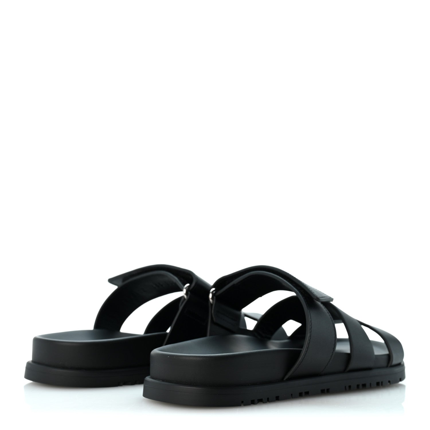 Hermes Calfskin Womens Chypre Sandals 36.5 Black 5 of 10