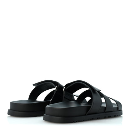 Hermes Calfskin Womens Chypre Sandals 36.5 Black 5 of 10