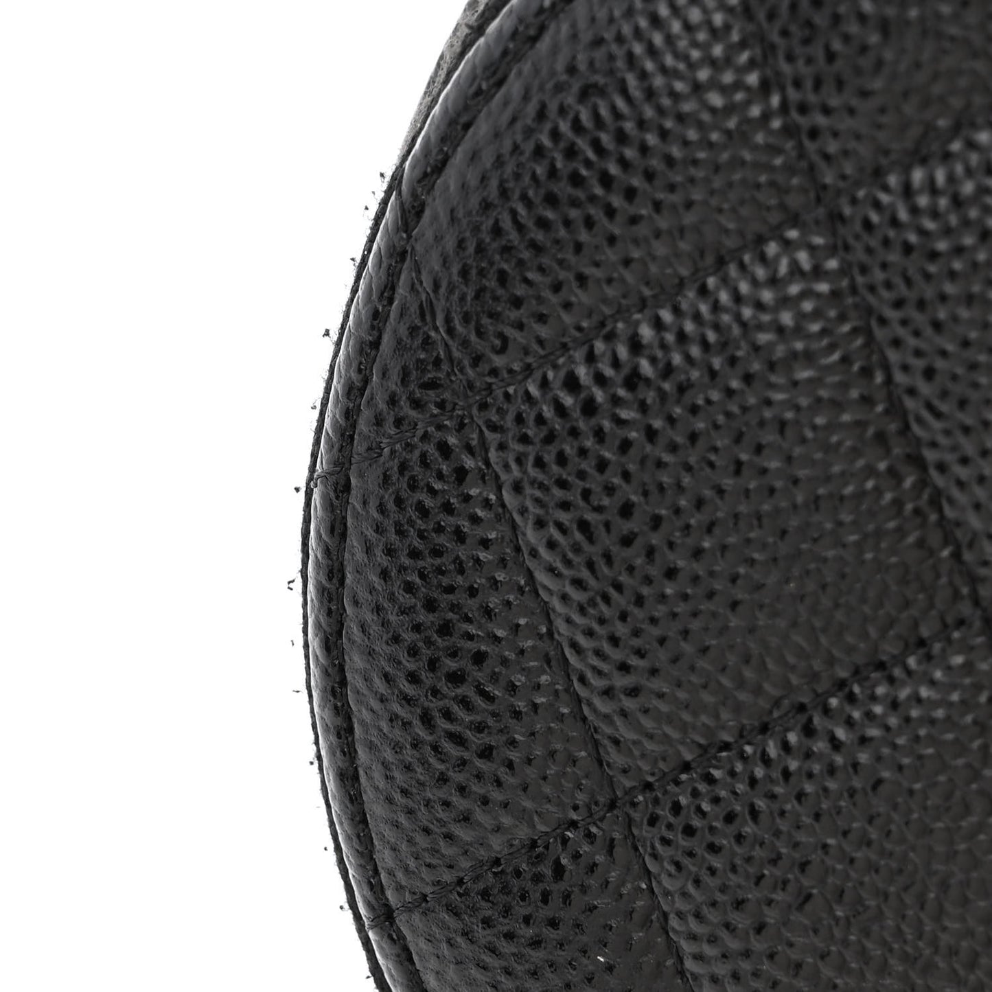 Caviar Quilted Round Handle With Care Vanity With Chain Black