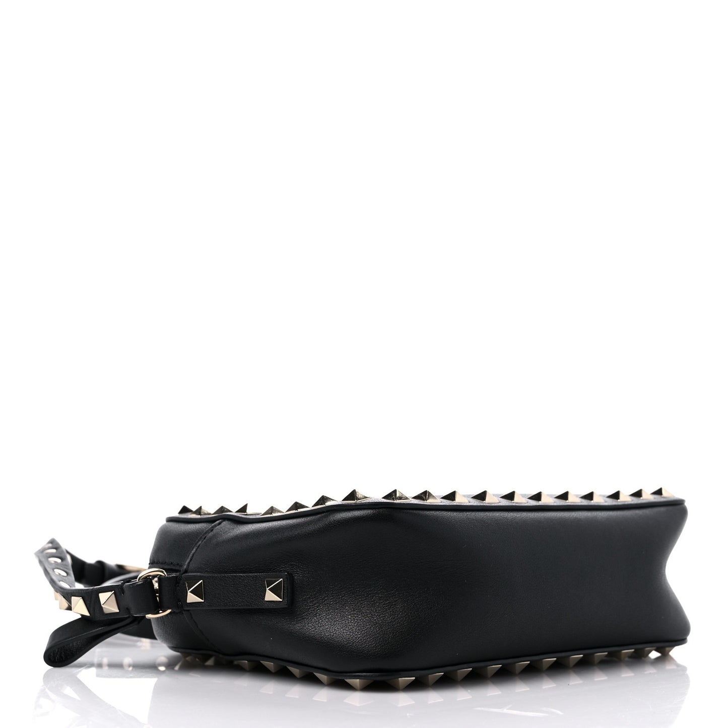 Calfskin Rockstud Camera Crossbody Bag Black
