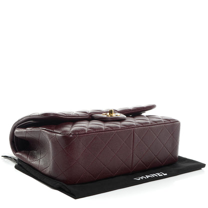 Chanel Caviar Quilted Jumbo Double Flap Burgundy 4 of 10