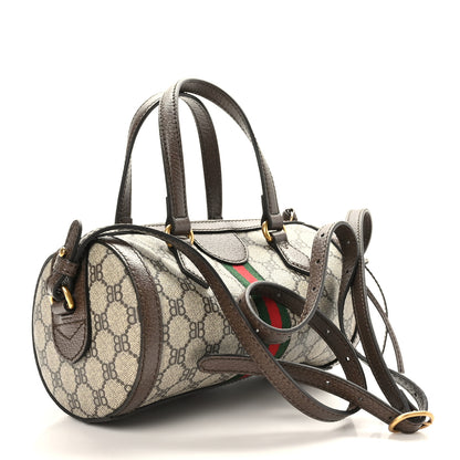 Gucci X BALENCIAGA BB Supreme Monogram Web Small Ophidia Boston Bag Beige New Acero 3 of 9