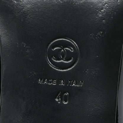 Chanel Patent Camellia Ballerina Flats  40 Black 7 of 9