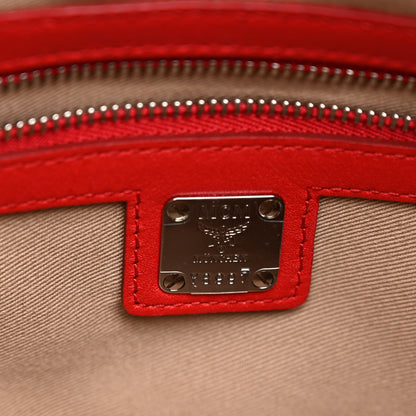 MCM Calfskin Ottomar Monogram Small Essential Boston Bag Viva Red 6 of 9